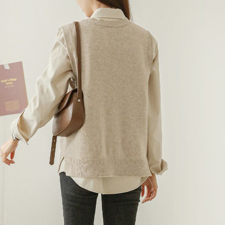 Vネックノースリーブニットベスト | Doux Belle  | 詳細画像4 