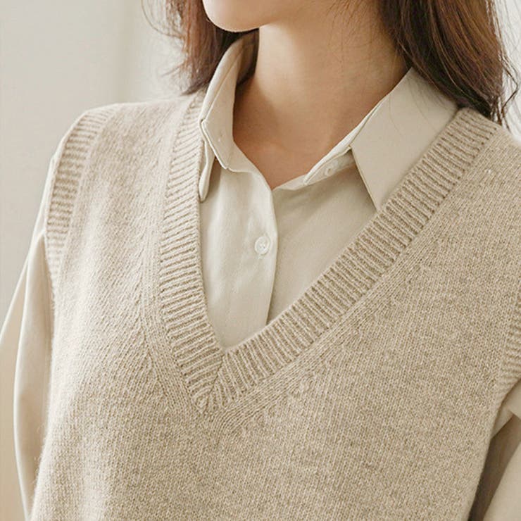 Vネックノースリーブニットベスト | Doux Belle  | 詳細画像5 