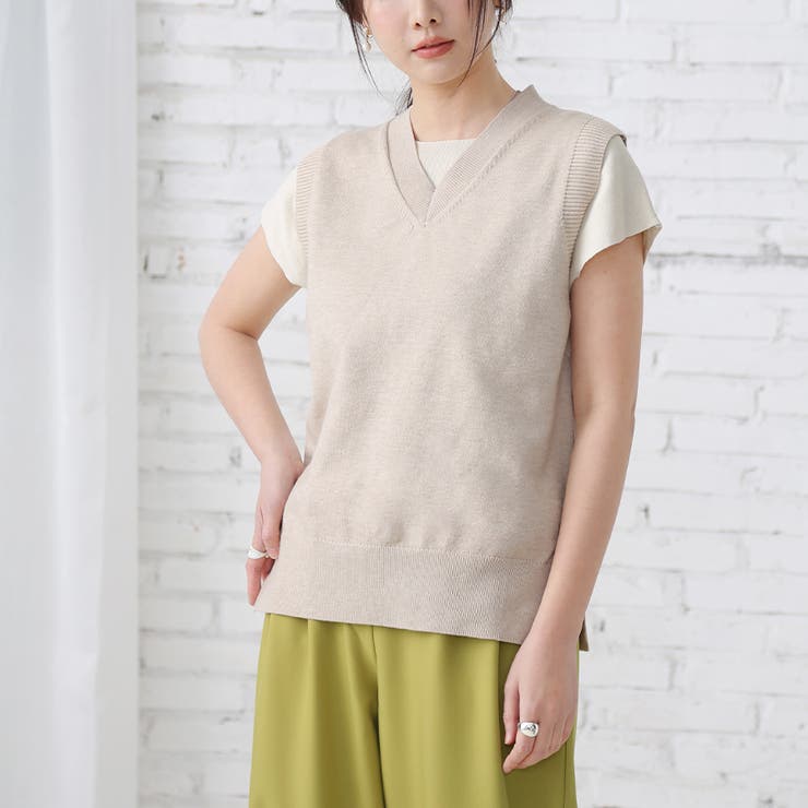 Vネックノースリーブニットベスト | Doux Belle  | 詳細画像7 