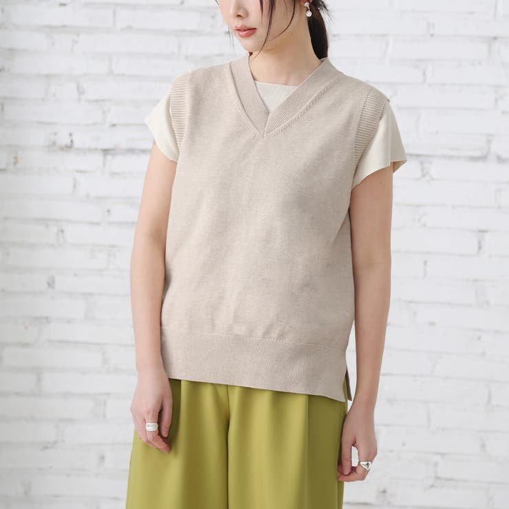 Vネックノースリーブニットベスト | Doux Belle  | 詳細画像8 