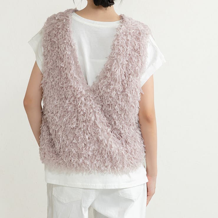 前後2wayVネックシャギーニット モールフェザー シャギーニット | Doux Belle  | 詳細画像11 