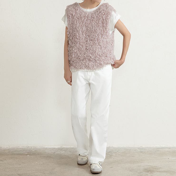 前後2wayVネックシャギーニット モールフェザー シャギーニット | Doux Belle  | 詳細画像14 