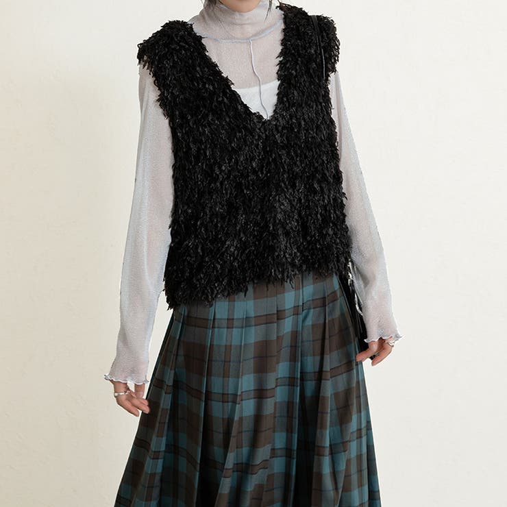 前後2wayVネックシャギーニット モールフェザー シャギーニット | Doux Belle  | 詳細画像15 