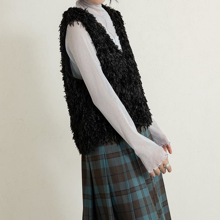 前後2wayVネックシャギーニット モールフェザー シャギーニット | Doux Belle  | 詳細画像16 