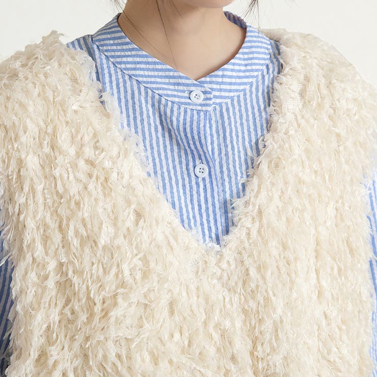 前後2wayVネックシャギーニット モールフェザー シャギーニット | Doux Belle  | 詳細画像19 