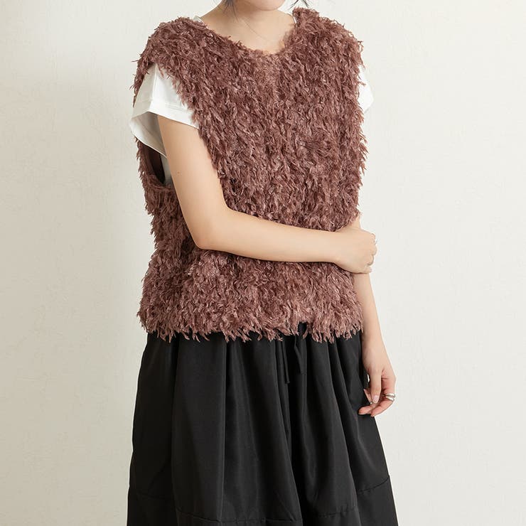 前後2wayVネックシャギーニット モールフェザー シャギーニット | Doux Belle  | 詳細画像7 