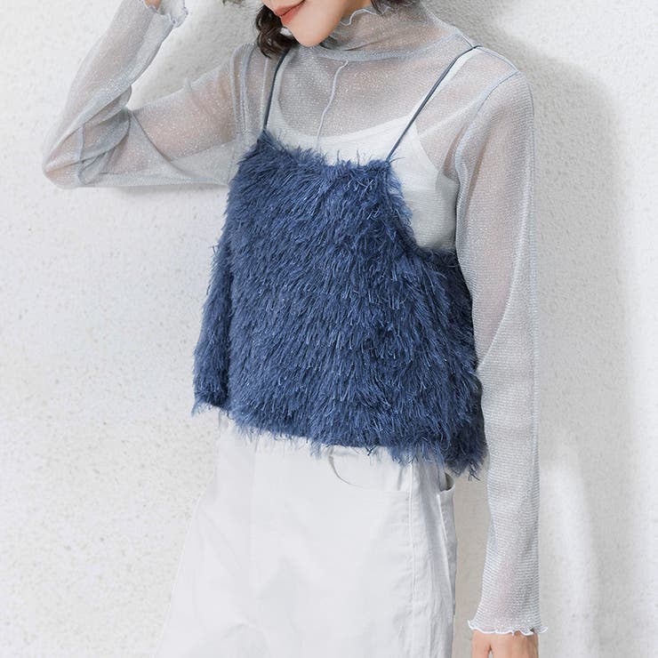 トップス ビスチェ テープヤーン キャミベスト シャギー | Doux Belle  | 詳細画像12 