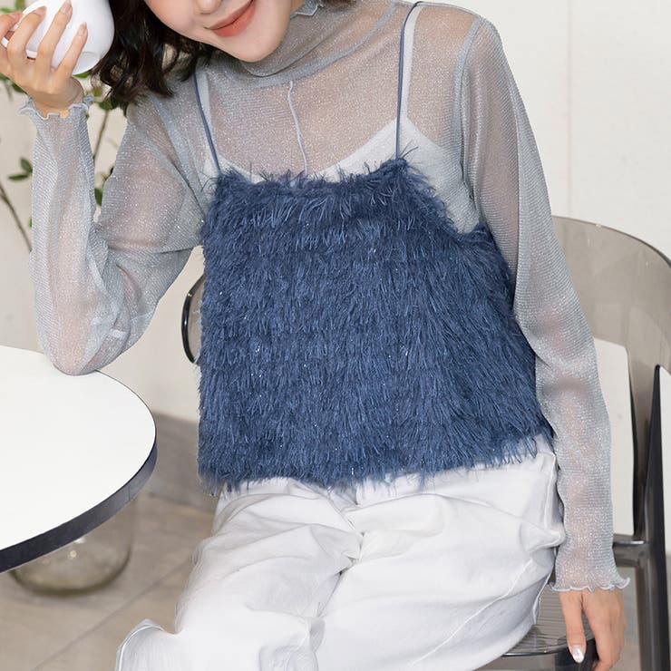 トップス ビスチェ テープヤーン キャミベスト シャギー | Doux Belle  | 詳細画像13 