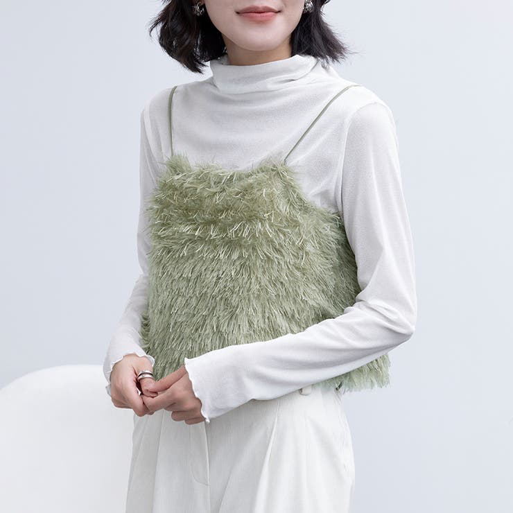 トップス ビスチェ テープヤーン キャミベスト シャギー | Doux Belle  | 詳細画像17 