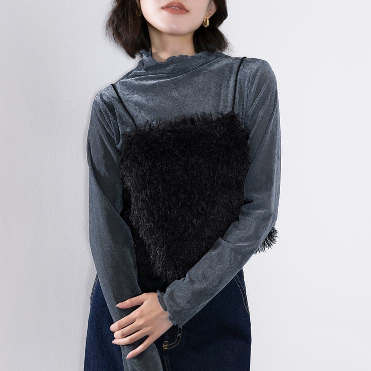 トップス ビスチェ テープヤーン キャミベスト シャギー | Doux Belle  | 詳細画像21 