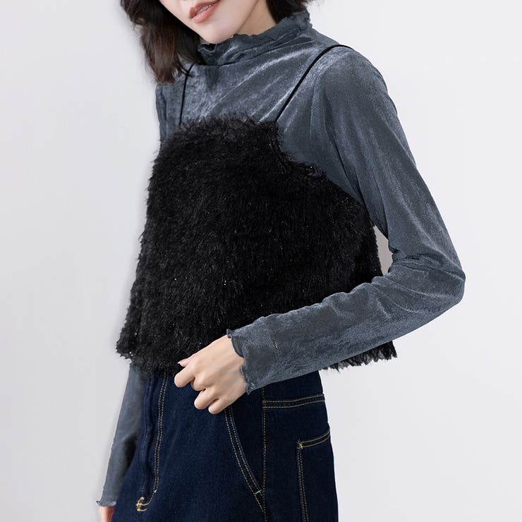 トップス ビスチェ テープヤーン キャミベスト シャギー | Doux Belle  | 詳細画像22 