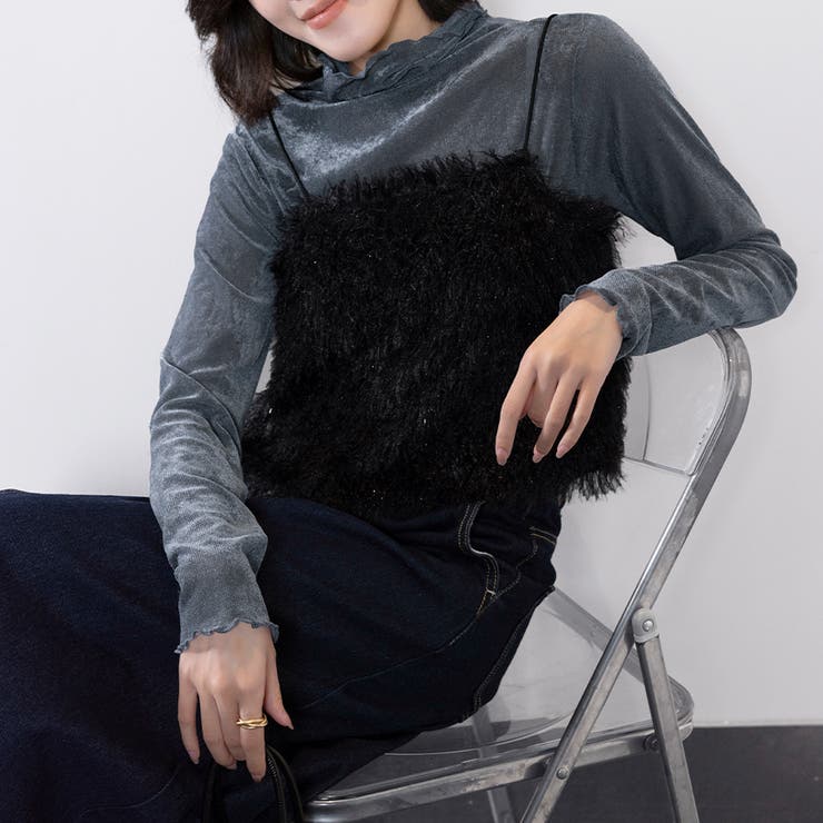 トップス ビスチェ テープヤーン キャミベスト シャギー | Doux Belle  | 詳細画像23 