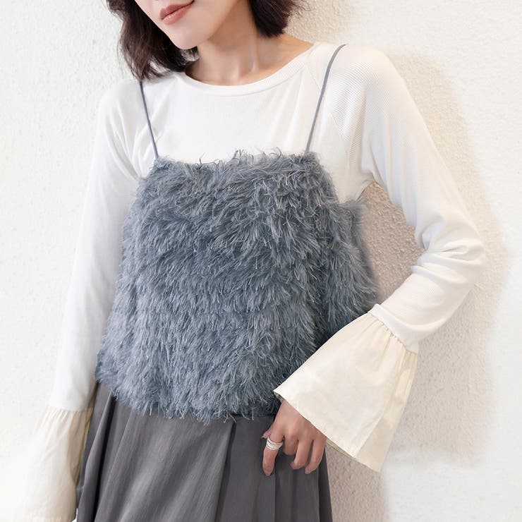 トップス ビスチェ テープヤーン キャミベスト シャギー | Doux Belle  | 詳細画像3 