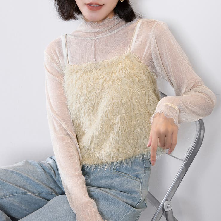 トップス ビスチェ テープヤーン キャミベスト シャギー | Doux Belle  | 詳細画像6 