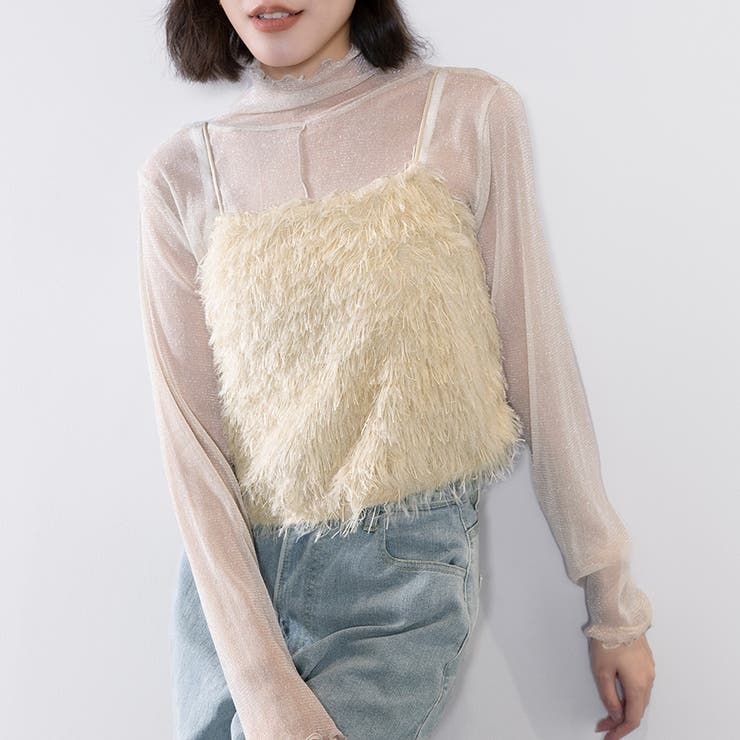 トップス ビスチェ テープヤーン キャミベスト シャギー | Doux Belle  | 詳細画像8 