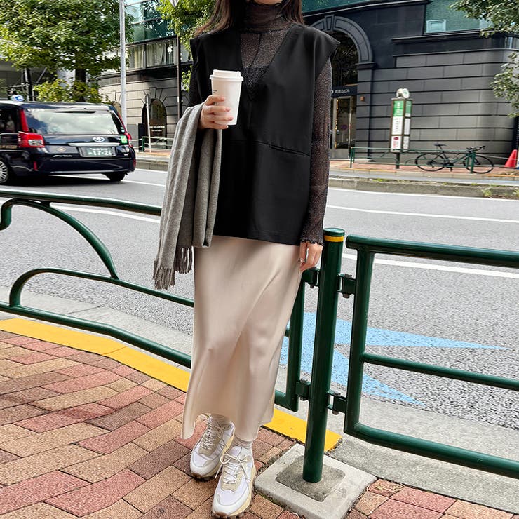 トップス ベスト Vネックプルオーバーベスト サイドスリット | Doux Belle  | 詳細画像15 