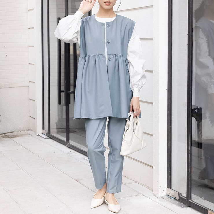 ペプラムシルエット ボタン付き ラウンドネック | Doux Belle  | 詳細画像12 