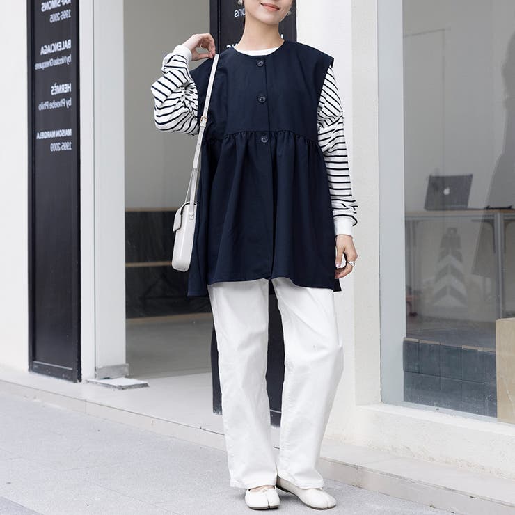 ペプラムシルエット ボタン付き ラウンドネック | Doux Belle  | 詳細画像15 