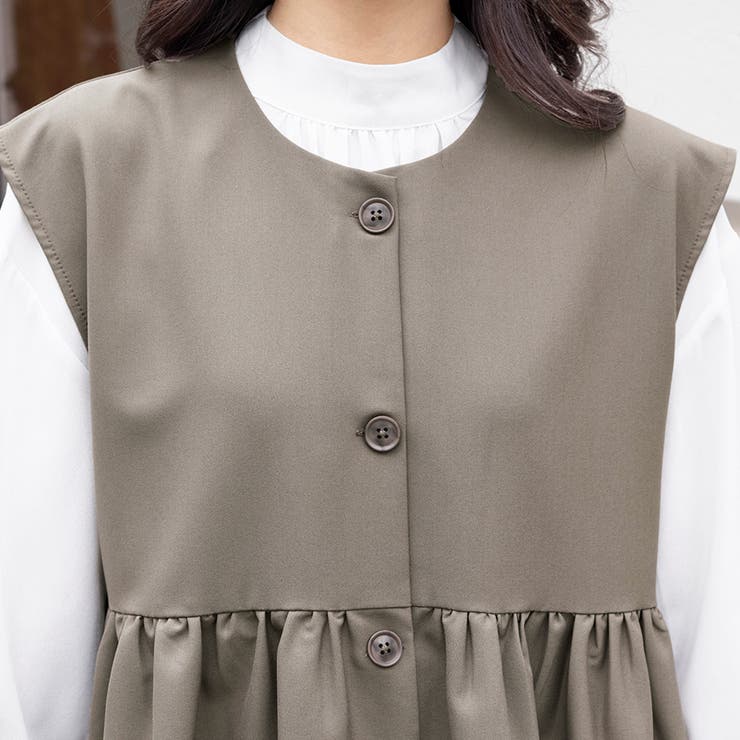 ペプラムシルエット ボタン付き ラウンドネック | Doux Belle  | 詳細画像21 