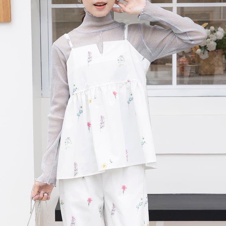 オフホワイト | 花柄キャミビスチェ | Doux Belle 