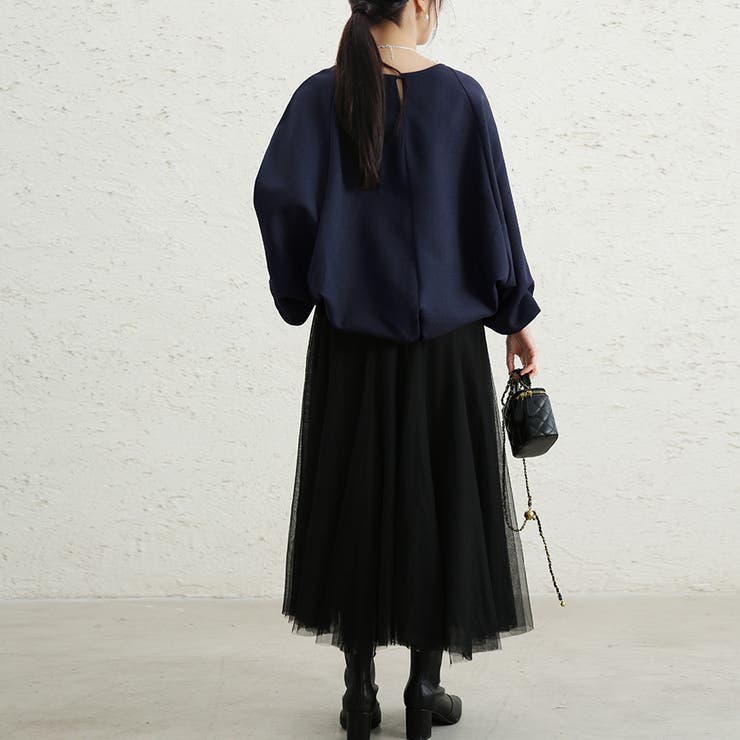 長袖トップス 体型カバー 無地[品番：DBLW0001560]｜Doux Belle