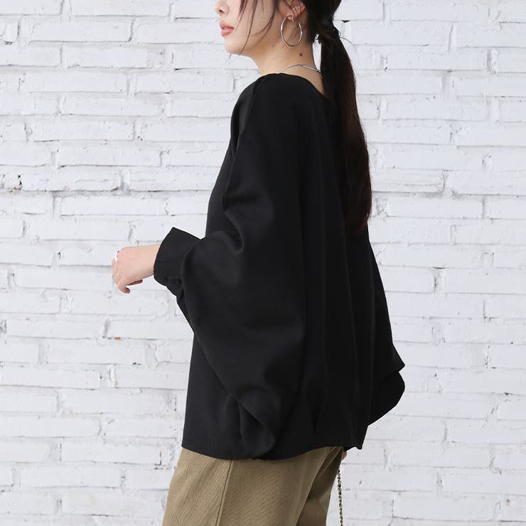 長袖トップス 体型カバー 無地[品番：DBLW0001560]｜Doux Belle