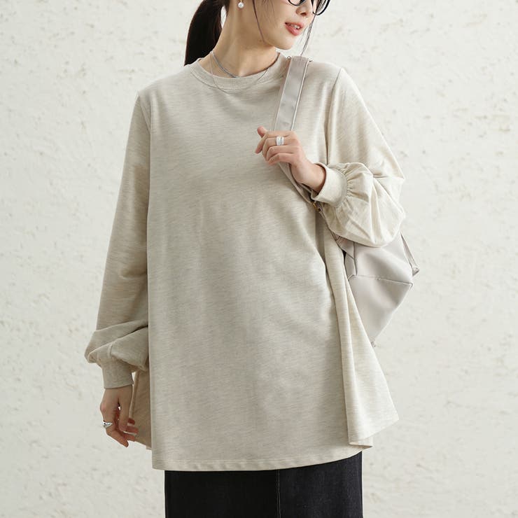 アイボリー | 長袖トップス 洗える 体型カバー | Doux Belle 