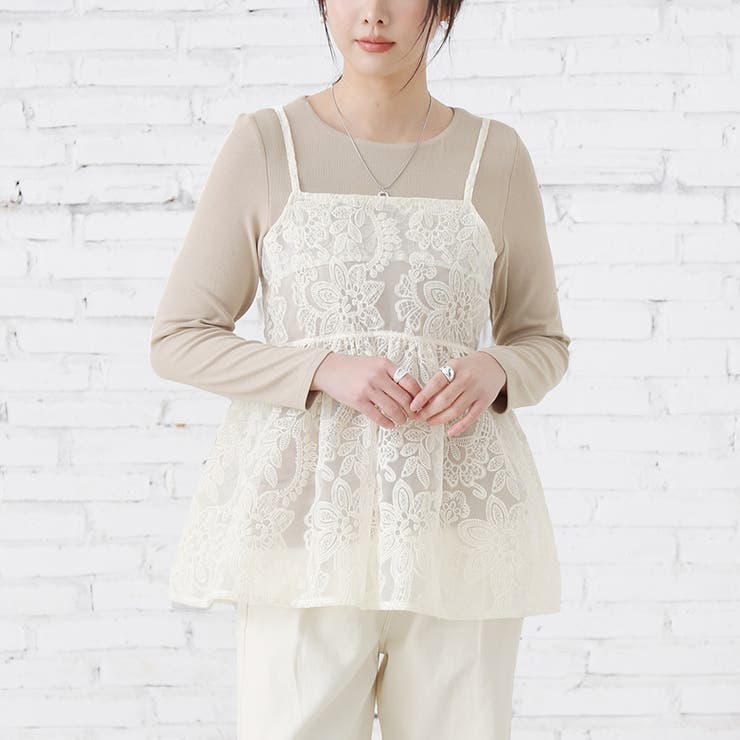 アイボリー | トップス キャミソール 透け | Doux Belle 