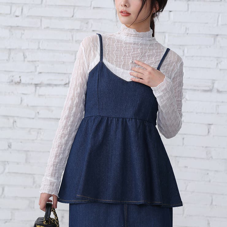 インディゴ | ノースリーブ デニム トップス | Doux Belle 