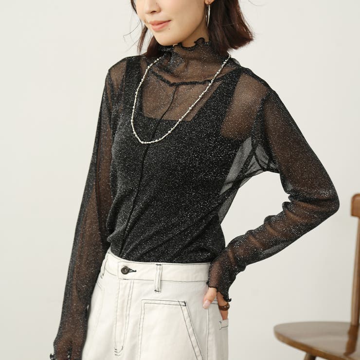 ブラック | トップス カットソー シアー | Doux Belle 