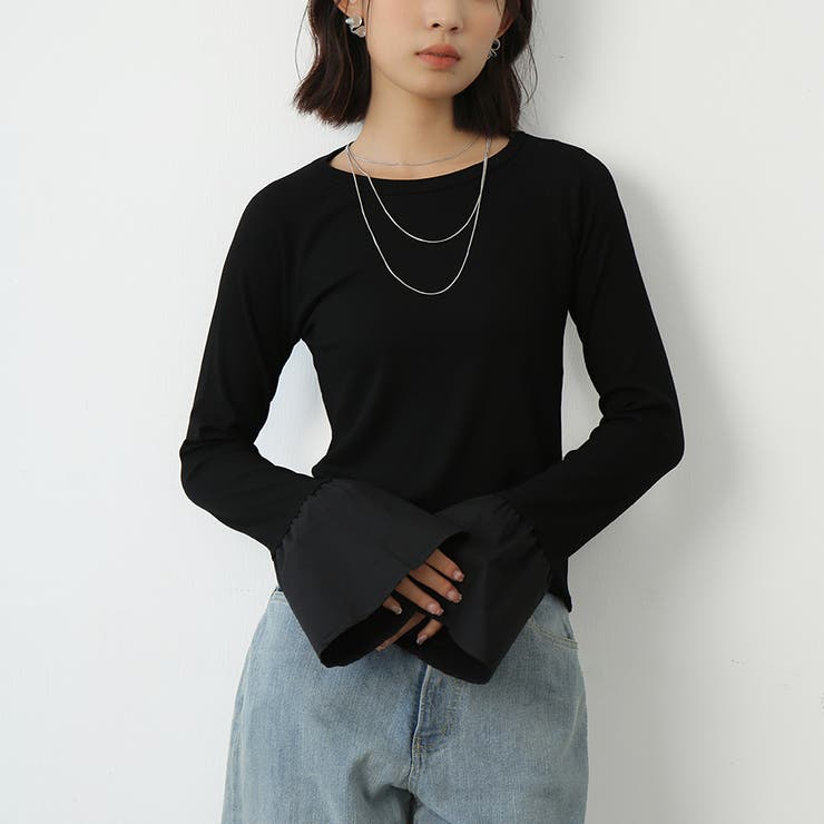 ブラック | トップス カットソー Tシャツ | Doux Belle 