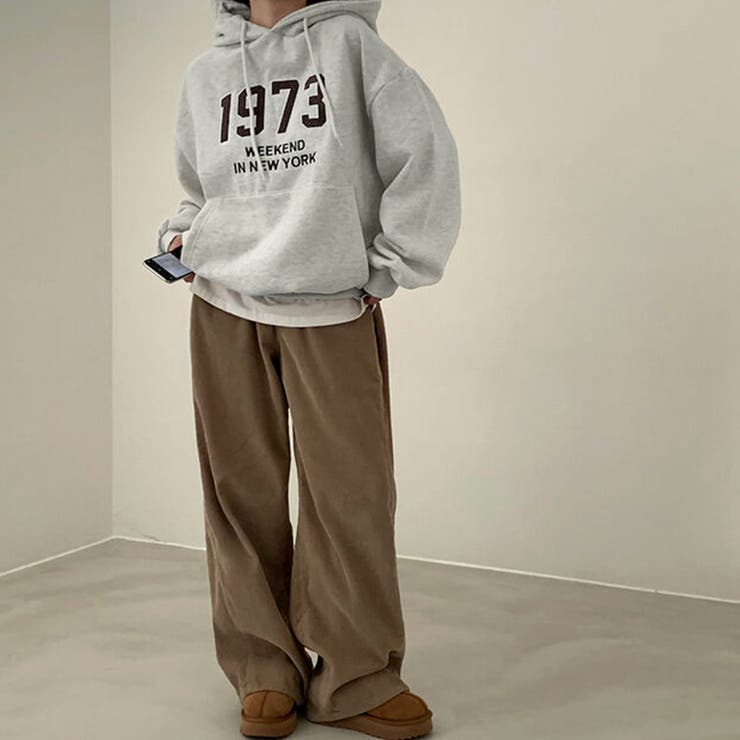 ロゴ刺繍デザイン オーバーサイズ パーカー[品番：DBLW0001753