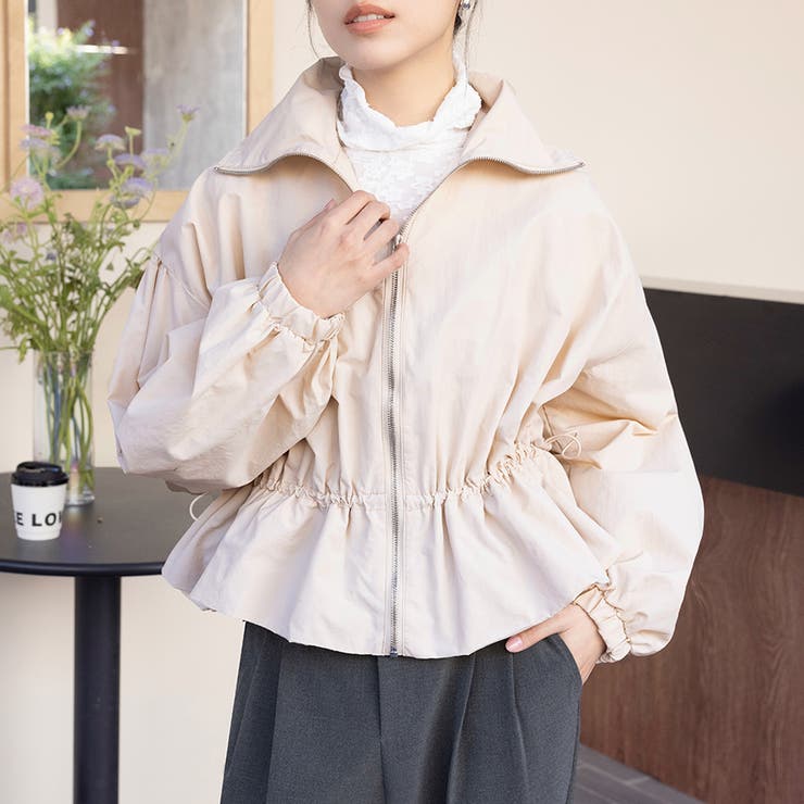 ペプラムジャケット アウター フロントジップ | Doux Belle  | 詳細画像1 