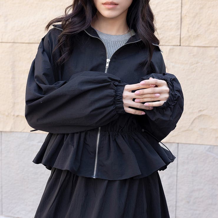 ペプラムジャケット アウター フロントジップ | Doux Belle  | 詳細画像10 