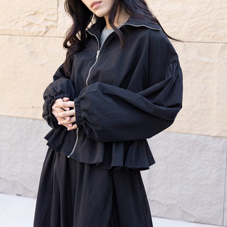 ペプラムジャケット アウター フロントジップ | Doux Belle  | 詳細画像12 