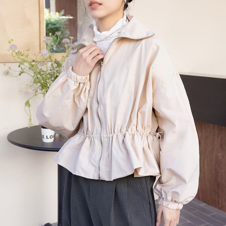 ペプラムジャケット アウター フロントジップ | Doux Belle  | 詳細画像3 