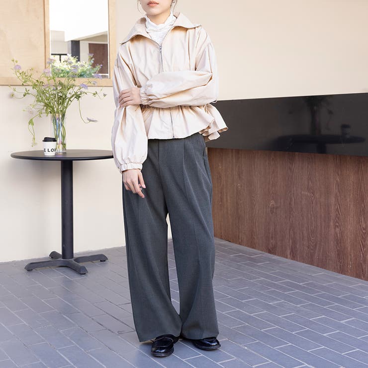 ペプラムジャケット アウター フロントジップ | Doux Belle  | 詳細画像4 