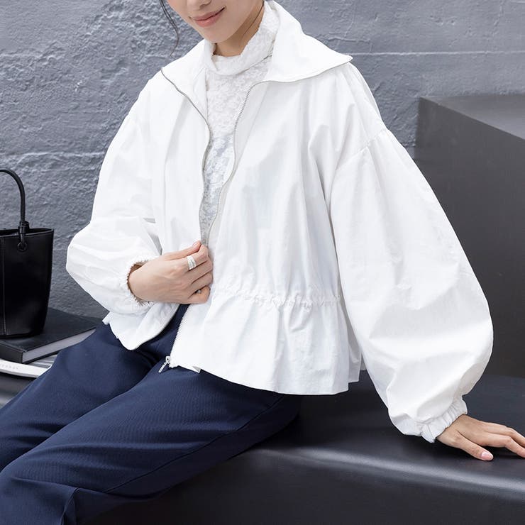 ペプラムジャケット アウター フロントジップ | Doux Belle  | 詳細画像7 