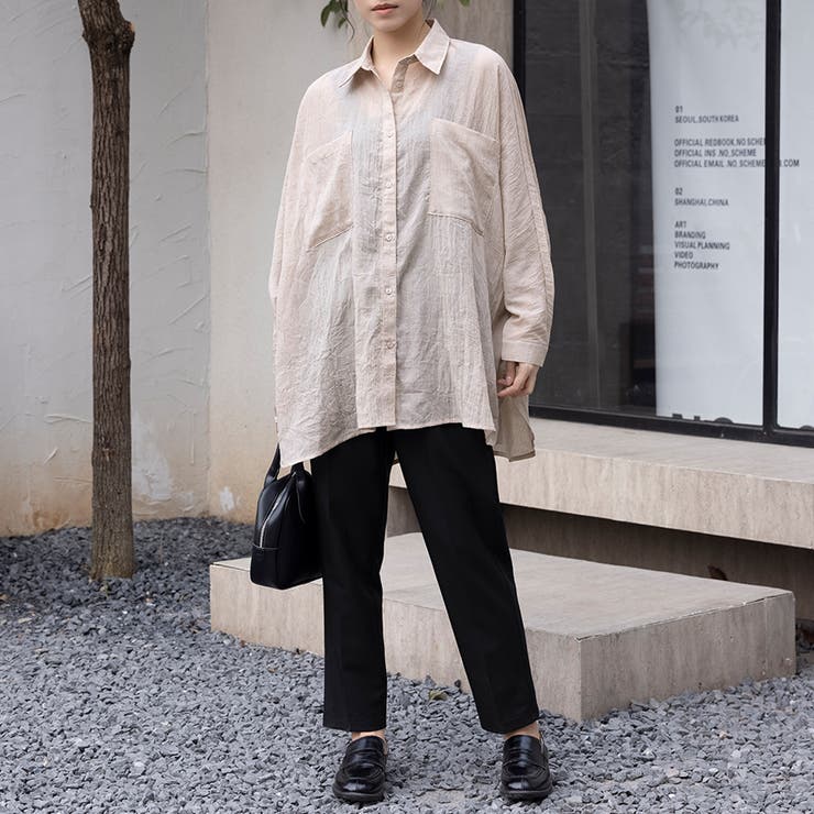 シアーシャツ ロング丈 ポケット付き | Doux Belle  | 詳細画像11 