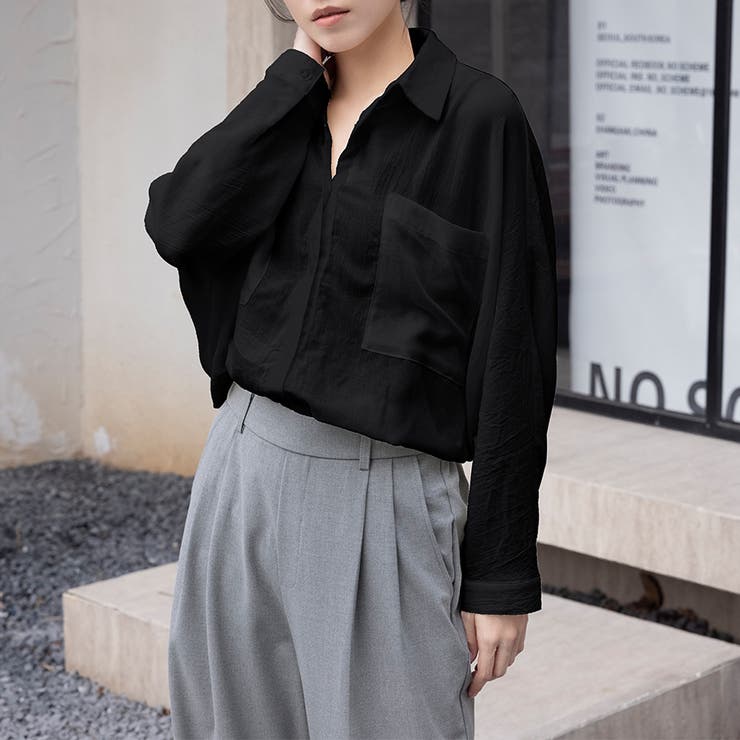 シアーシャツ ロング丈 ポケット付き | Doux Belle  | 詳細画像12 