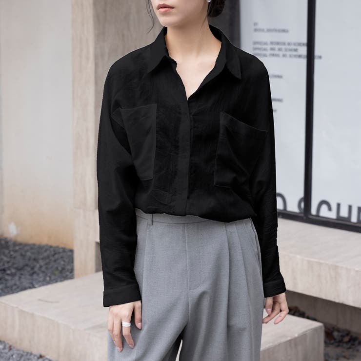 シアーシャツ ロング丈 ポケット付き | Doux Belle  | 詳細画像13 