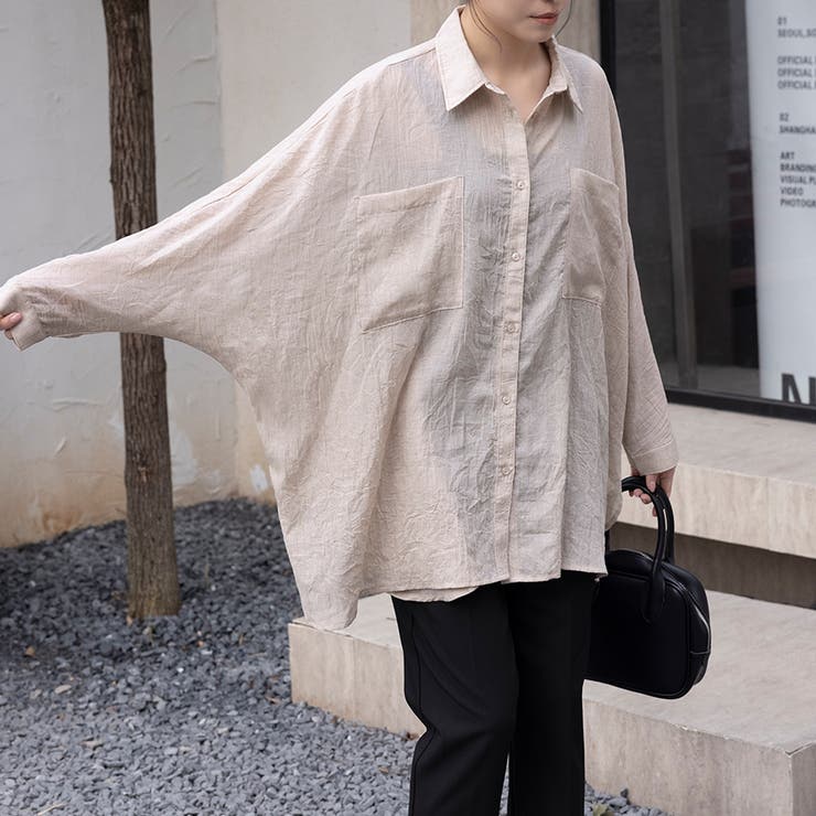 シアーシャツ ロング丈 ポケット付き | Doux Belle  | 詳細画像9 