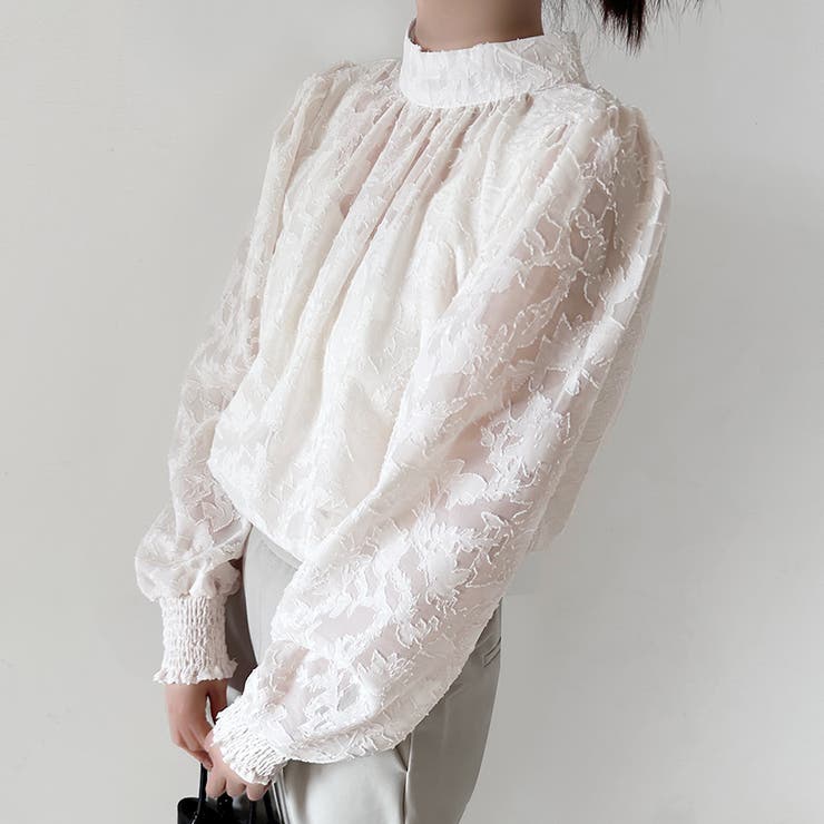 レースシアータートルネックブラウス | Doux Belle  | 詳細画像10 