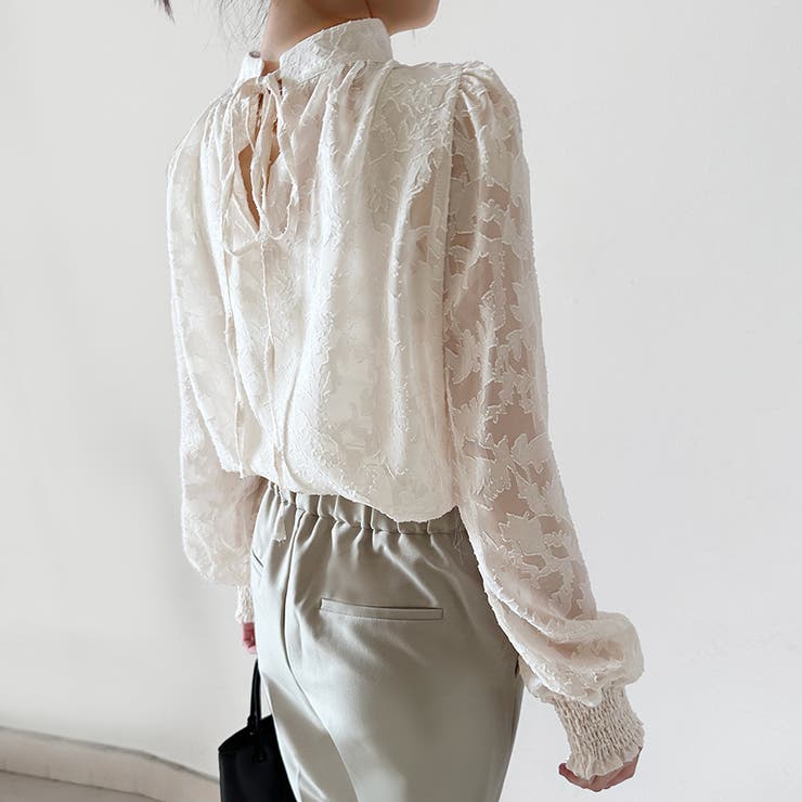 レースシアータートルネックブラウス | Doux Belle  | 詳細画像12 