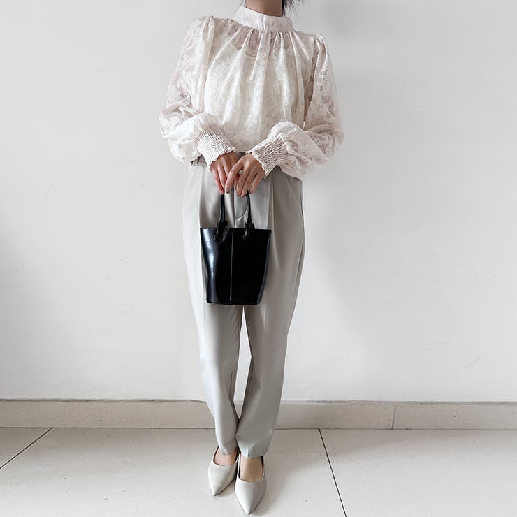 レースシアータートルネックブラウス[品番：DBLW0001819]｜Doux Belle