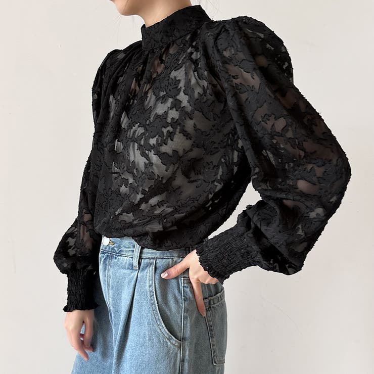 レースシアータートルネックブラウス | Doux Belle  | 詳細画像17 