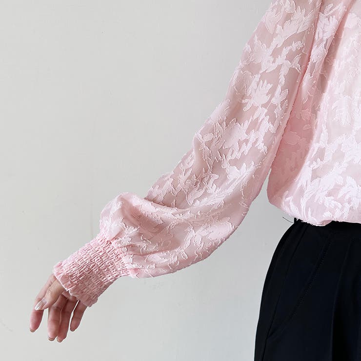 レースシアータートルネックブラウス[品番：DBLW0001819]｜Doux Belle