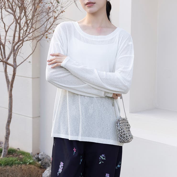 2typeラウンドネックシアートップス | Doux Belle  | 詳細画像46 