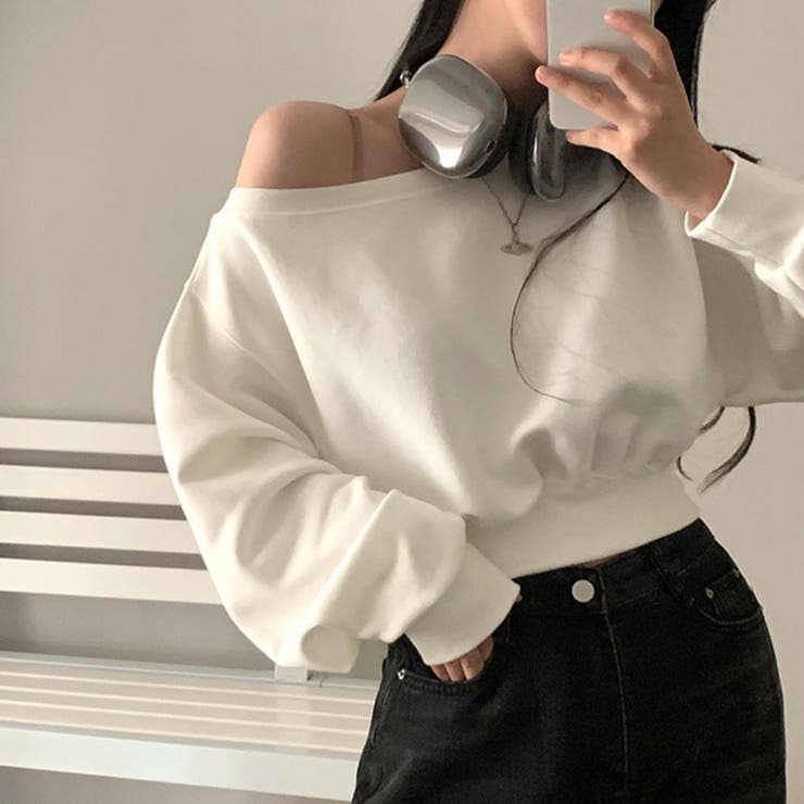 アイボリー | フショルニットトップス | Doux Belle 