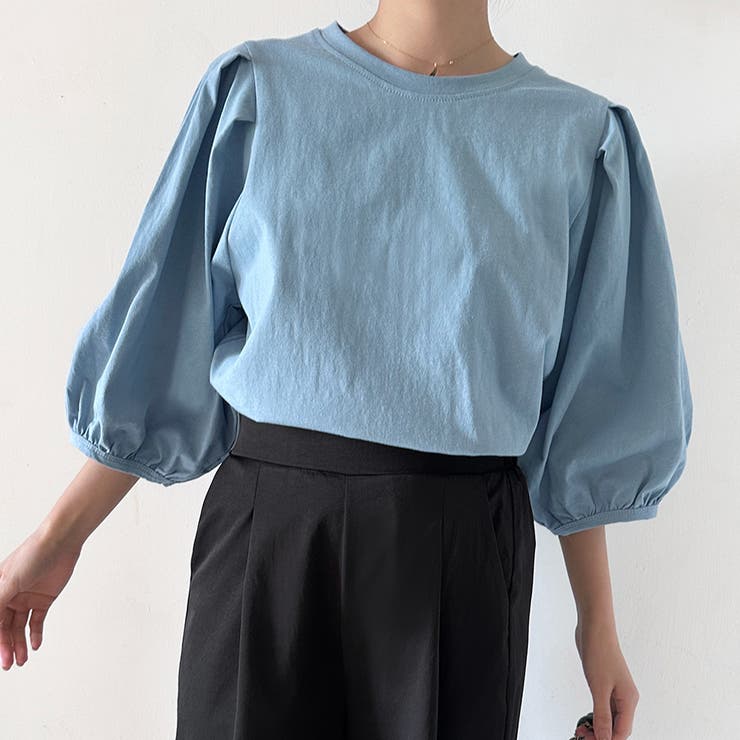 コットン素材シンプルボリュームスリーブカットソー | Doux Belle  | 詳細画像11 